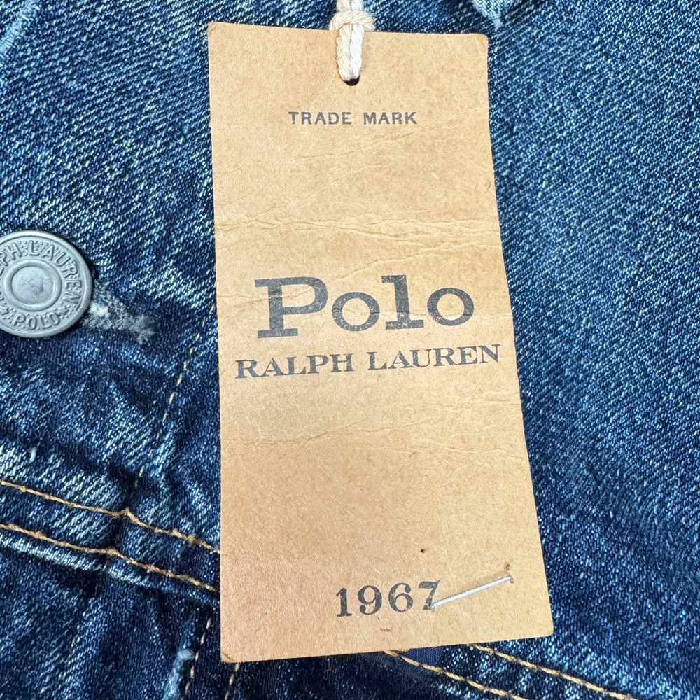 Polo Ralph Lauren Denim Core Jacket Mens Small Blue Button Front Trucker - Picture 10 of 16